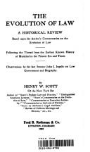 Cover for The evolution of law