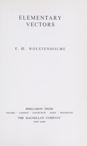 Cover for Elementary vectors