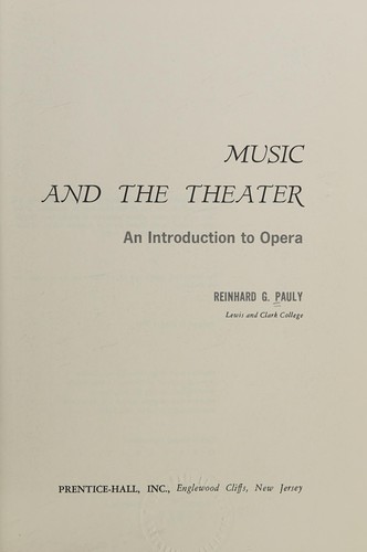Cover for Music and the Theater
