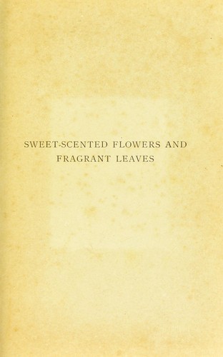 Cover for Sweet-scented flowers and fragrant leaves