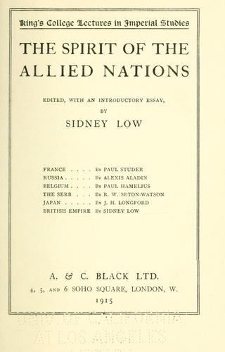Cover for spirit of the allied nations