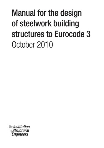 Cover for Manual for the design of steelwork building structures to Eurocode 3 October 2010