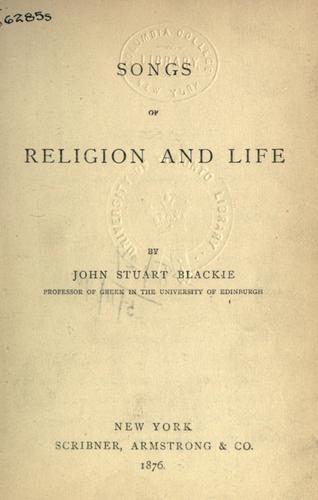 Cover for Songs of religion and life.