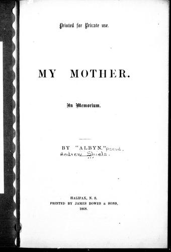 Cover for My mother
