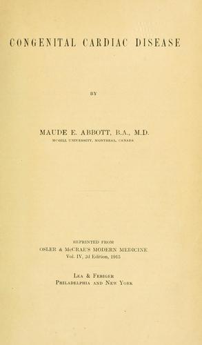 Cover for Congenital cardiac disease