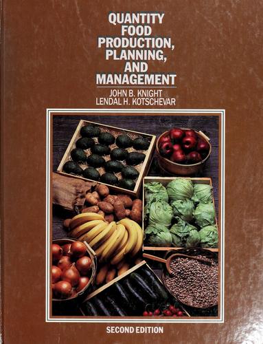 Cover for Quantity food production, planning, and management