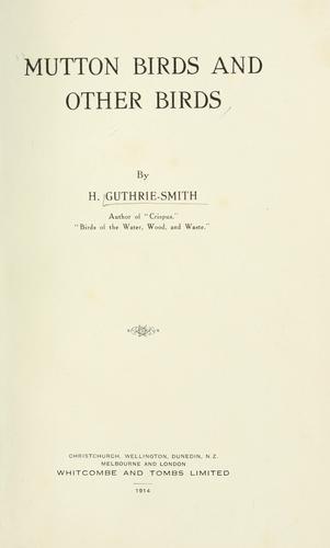 Cover for Mutton birds and other birds