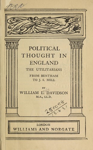 Cover for Political thought in England