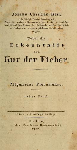 Cover for Ueber die Erkenntniss und Kur der Fieber
