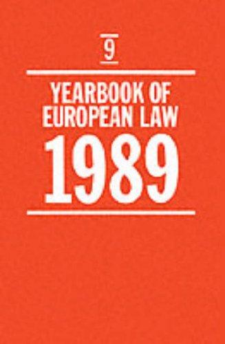 Cover for Yearbook of European Law: Volume 9