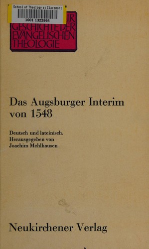 Cover for Das Augsburger Interim von 1548.