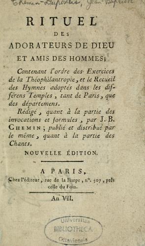 Cover for Rituel des adorateurs de Dieu et amis des hommes