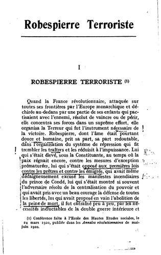 Cover for Robespierre terroriste.