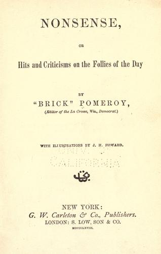 Cover for Nonsense
