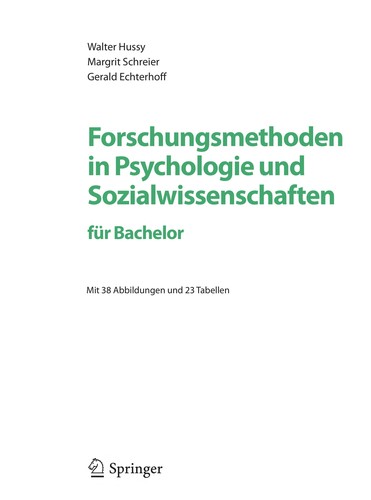 Cover for Forschungsmethoden in Psychologie und Sozialwissenschaften - fu r Bachelor