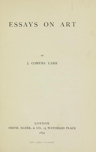 Cover for Essays on art