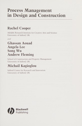 Cover for Process management in design and construction