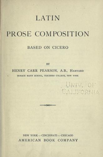 Cover for Latin prose composition