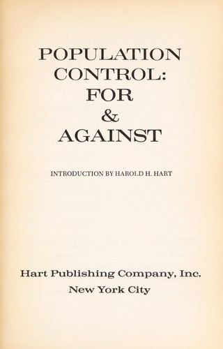 Cover for Population control: for & against.