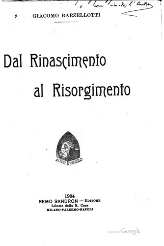 Cover for Dal Rinascimento al Risorgimento