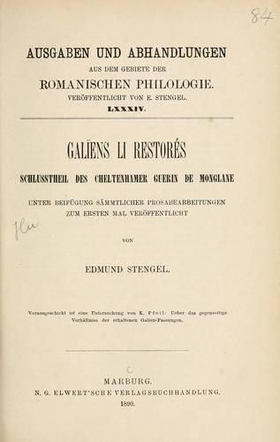Cover for Galïens li restorés