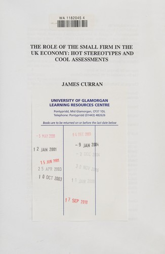 Cover for The role of the small firm in the UK economy