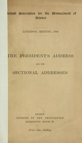 Cover for President's address and the sectional addresses.  1831-