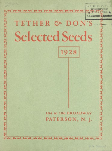 Cover for Tether & Don's selected seeds