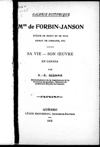 Cover for Mgr de Forbin-Janson, évêque de Nancy et de Toul, primat de Lorraine, etc