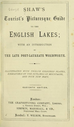Cover for Shaw's tourist's picturesque guide to the English lakes