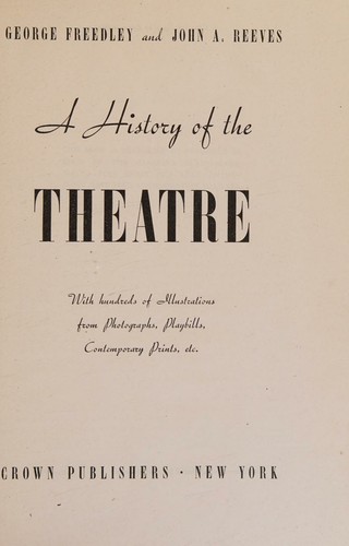 Cover for A history of the theatre