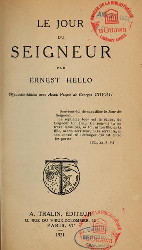 Cover for Le jour du Seigneur