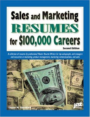Cover for Sales And Marketing Resumes for $100,000 Careers