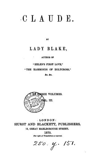 Cover for Claude