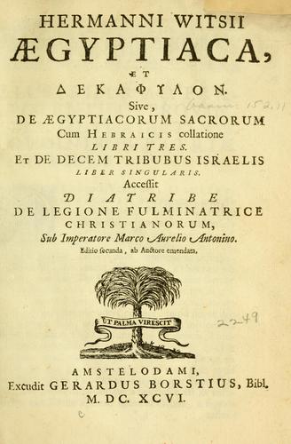 Cover for Hermanni Witsii Aegyptiaca et Dekaphylon