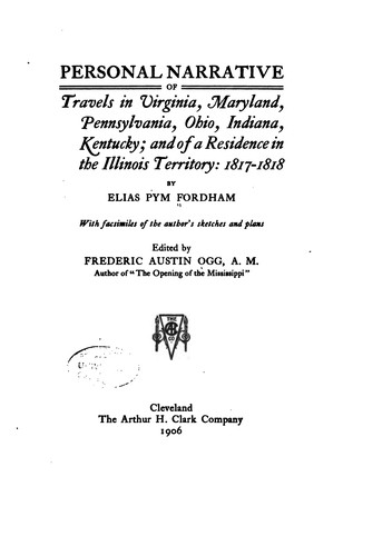 Cover for Personal Narrative of Travels in Virginia, Maryland, Pennsylvania, Ohio, Indiana, Kentucky: And ...