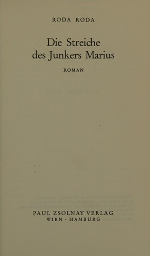 Cover for Die Streiche des Junkers Marius
