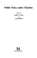 Cover for Public policy under Thatcher