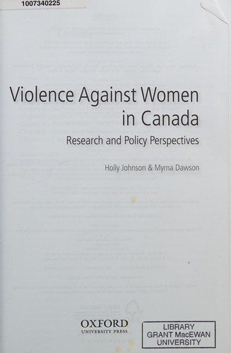 Cover for Violence against women in Canada