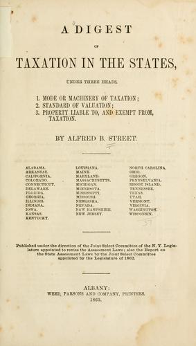 Cover for A digest of taxation in the states