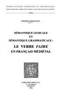 Cover for Sémantique lexicale et sémantique grammaticale