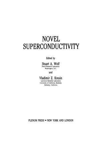 Cover for Novel Superconductivity