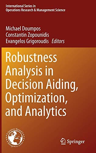 Cover for Robustness Analysis in Decision Aiding, Optimization, and Analytics