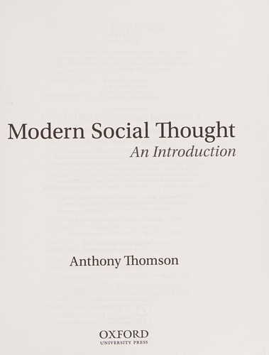 Cover for Modern Social Thought