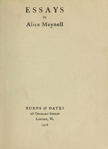 Cover for Essays