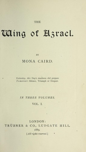 Cover for The wing of Azrael