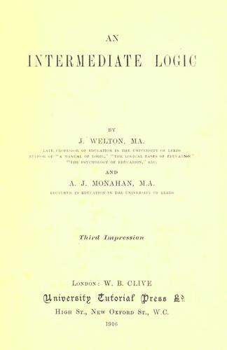 Cover for An intermediate logic