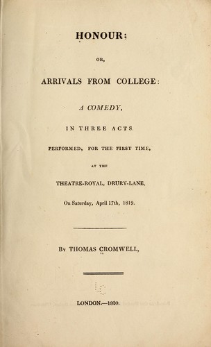 Cover for Honour