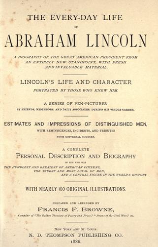 Cover for The every-day life of Abraham Lincoln