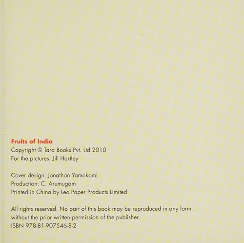 Cover for Fruits of India